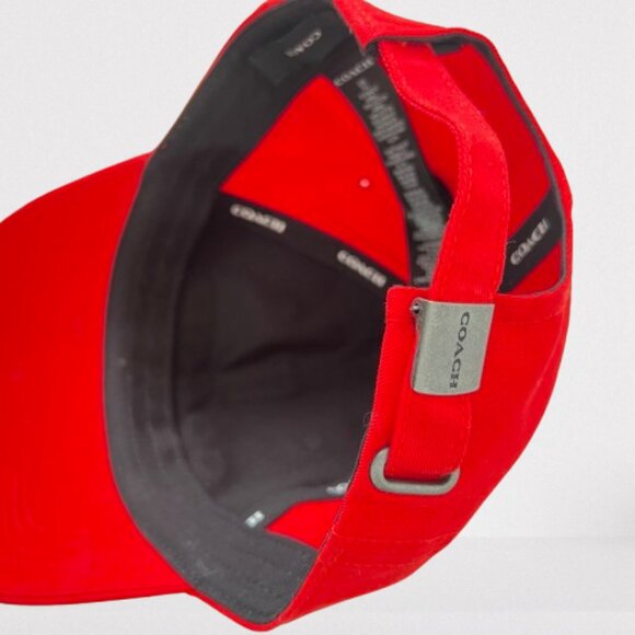 NEW Coach Baseball Cap with Embroidered Coach Logo in Red, Hat- Unisex - Picture 8 of 13